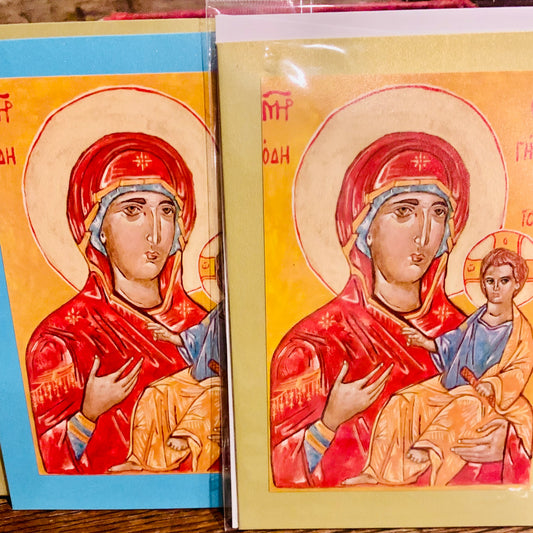 Mary and baby Jesus Christmas Cards set